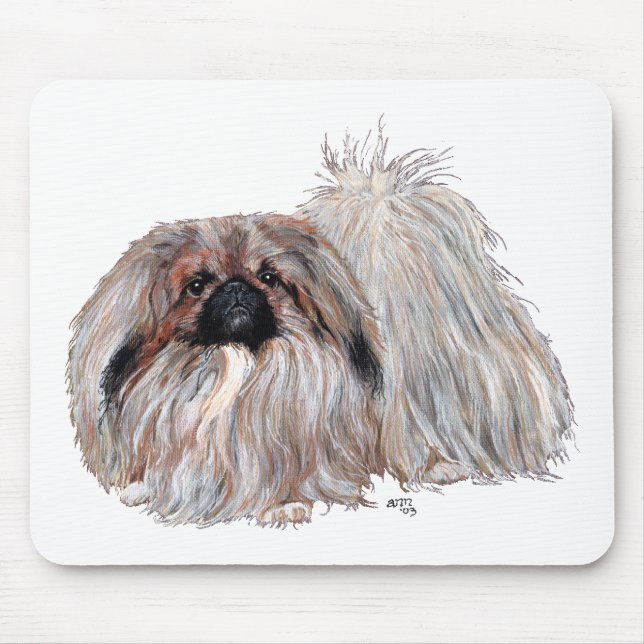 Pekingeser Hund Stående Musmatta (Framsidan)