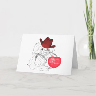 Pekingeser Hund Valentine Kort