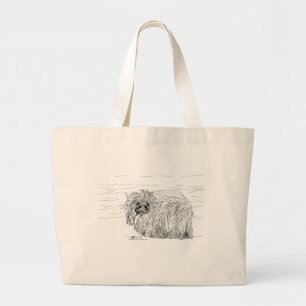Pekingeser Hund Vid Stranden Jumbo Tygkasse