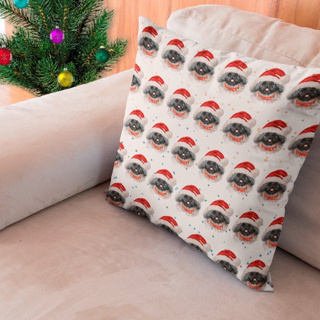 Pekingeser Hundras Julstjärnor Kudde (Skapare uppladdad)
