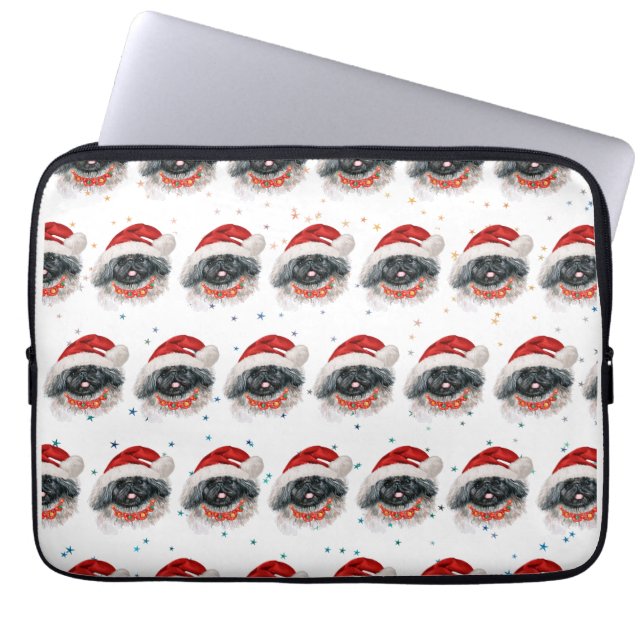 Pekingeser Hundras Julstjärnor Laptop Fodral (Framsidan)
