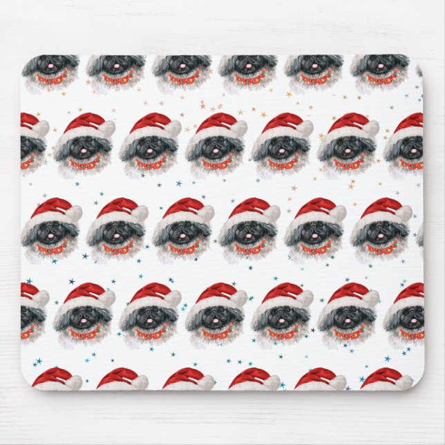 Pekingeser Hundras Julstjärnor Musmatta (Framsidan)