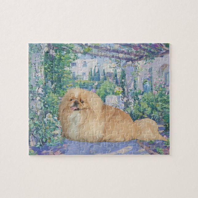 Pekingeser i Lavendel Pussel (Horisontell)