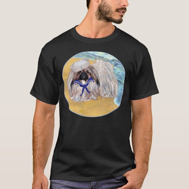 Pekingeser i sjömansdräkter tee (Framsida)