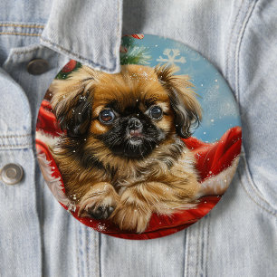 Pekingeser Jul Festivitet Knapp