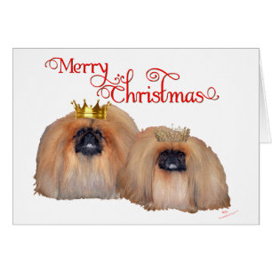 Pekingeser jul hälsningskort
