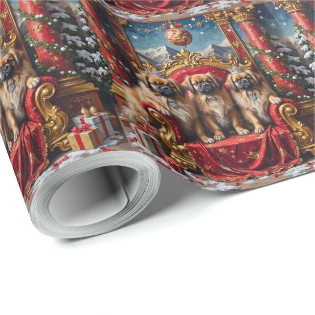 Pekingeser Jul Imperial Tron Semester Presentpapper (Rulle Hörn)