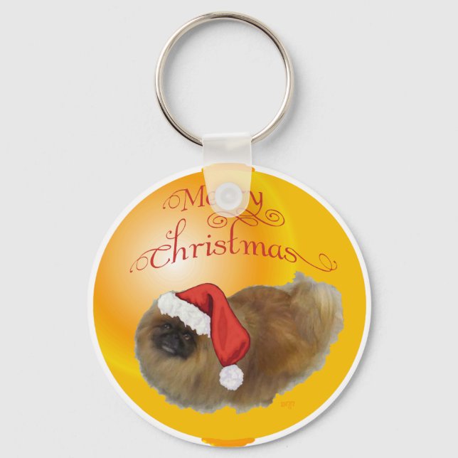 Pekingeser jul nyckelring (Framsida)