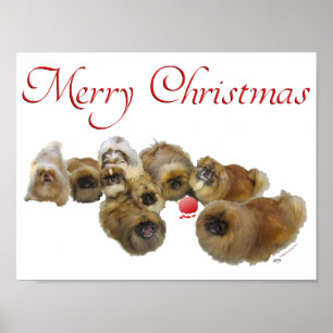Pekingeser Jul Ornament Poster