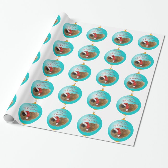 Pekingeser Jul Ornament Presentpapper (Utrullad)