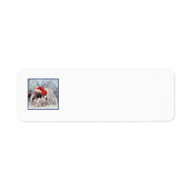 Pekingeser Jul Returadressetiketter Returadress Etikett (Framsidan)