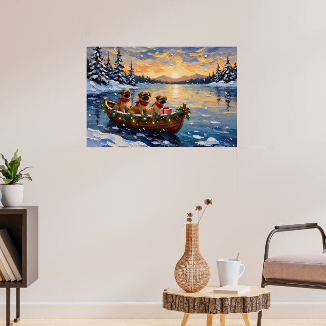 Pekingeser julbåtsholiday poster (Vardagsrum 3)