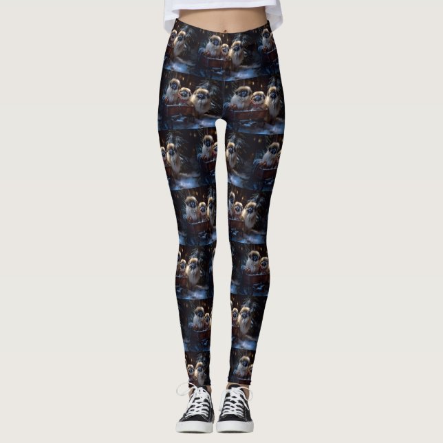 Pekingeser Julfirande Säsong Leggings (Framsida)