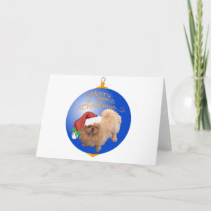 Pekingeser julgranskrycke helgkort