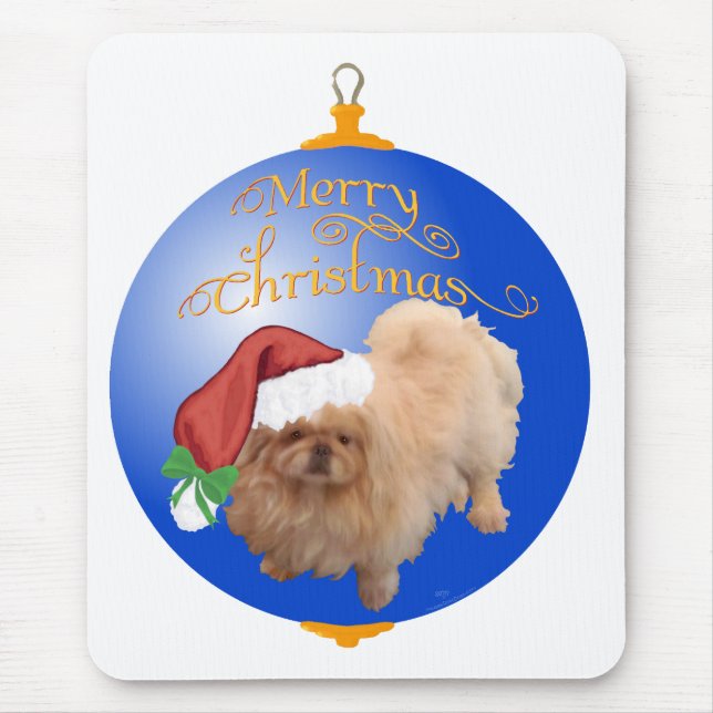 Pekingeser julgranskrycke musmatta (Framsidan)