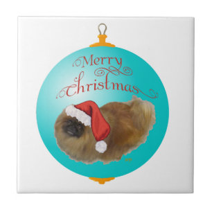 Pekingeser julgranskukke kakelplatta