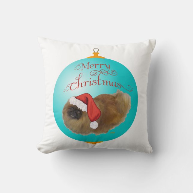 Pekingeser julgranskukke kudde (Framsida)