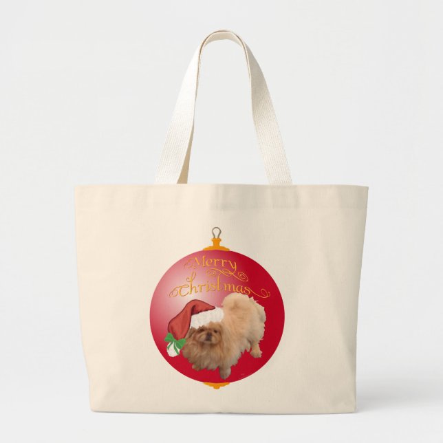 Pekingeser julgranskula jumbo tygkasse (Framsidan)