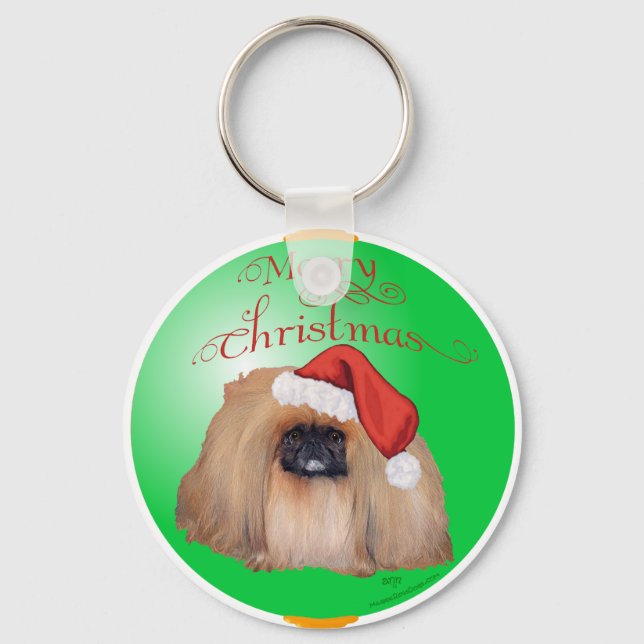 Pekingeser julgranskula nyckelring (Framsida)