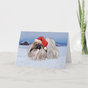 Pekingeser Julhälsningskort Helgkort