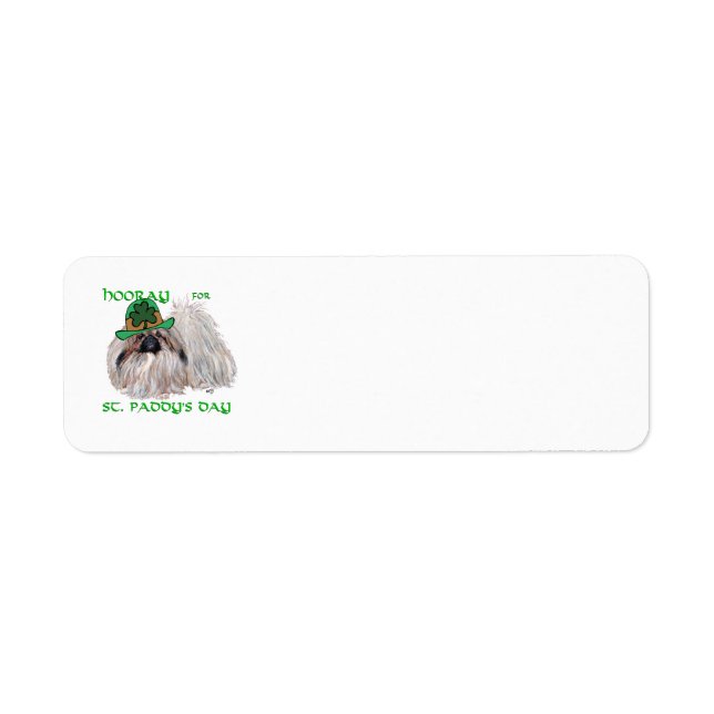 Pekingeser Julsidor för St Patricks Day Returadres Returadress Etikett (Framsidan)