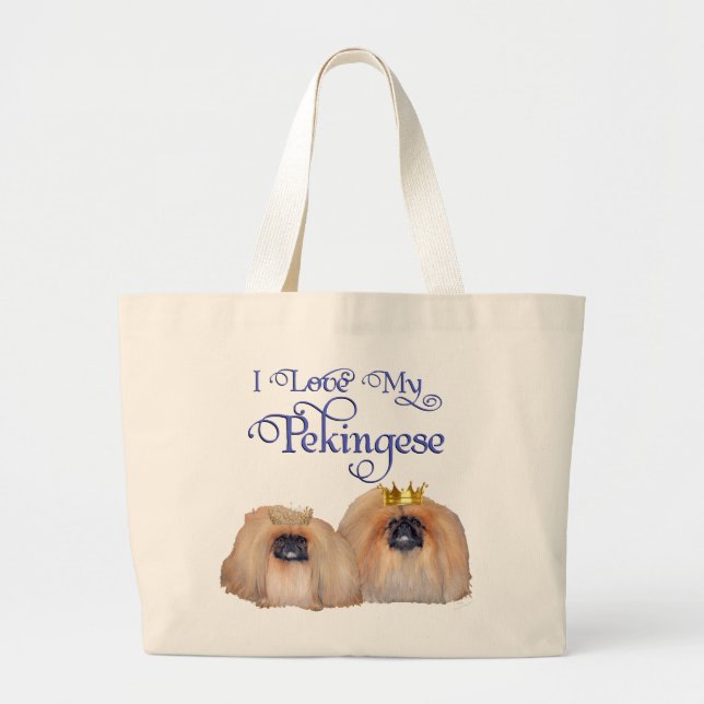 Pekingeser Kärlek Jumbo Tygkasse (Framsidan)
