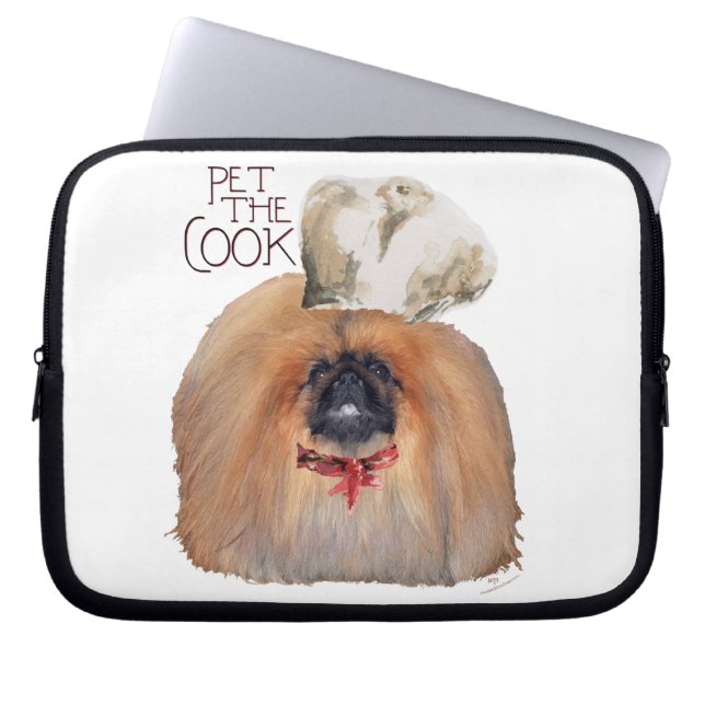 Pekingeser kock - man laptop fodral (Framsidan)
