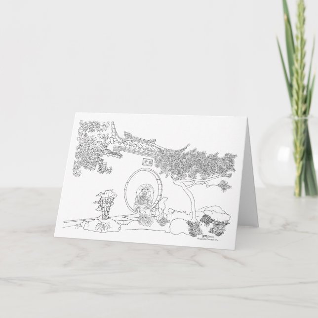 Pekingeser Månportkort Kort (Framsida)