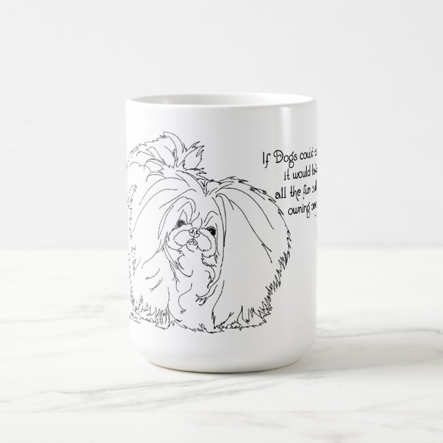 Pekingeser Om Hundar Kunde Tala Kaffemugg (Center)