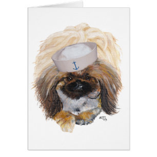 Pekingeser sjömän hälsningskort