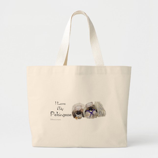 Pekingeser sjömän jumbo tygkasse (Framsidan)