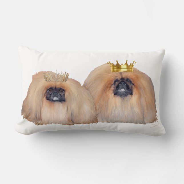 Pekingeser styr min värld lumbarkudde (Framsida)