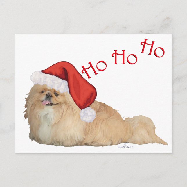 Pekingeser Tomte Helg Vykort (Framsida)