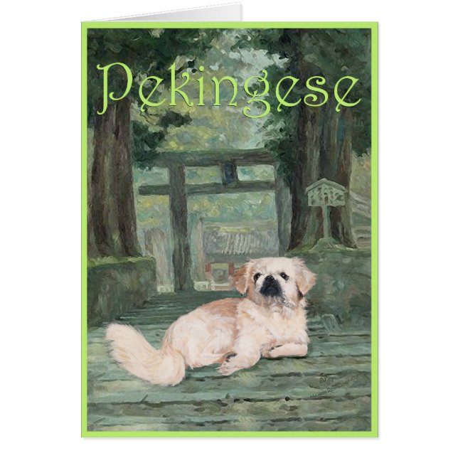 Pekingeser vid Oriental Gateway Hälsningskort (Framsidan)