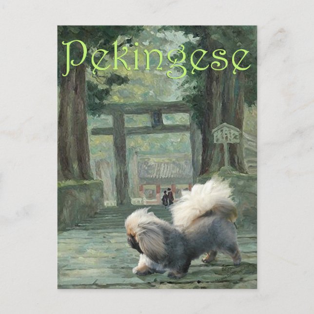 Pekingeser vid Oriental Gateway Vykort (Framsida)