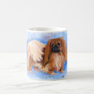 Pekingeseräkta blå kaffemugg