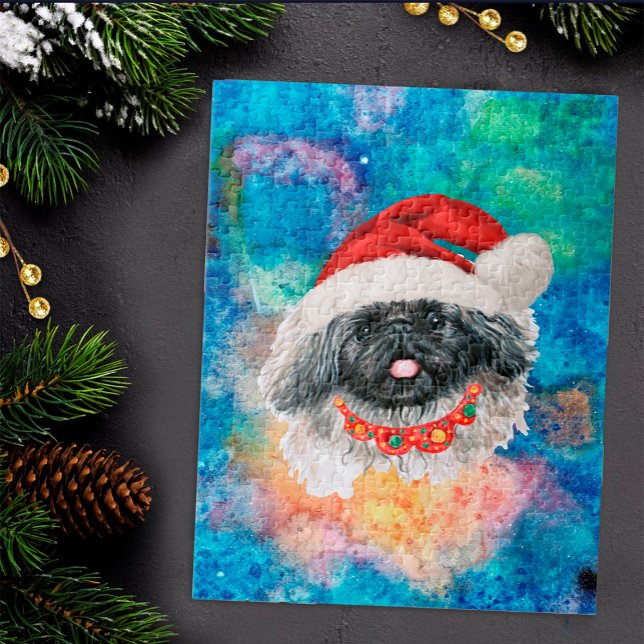 Pekingeserast Hund Jul Pussel (Skapare uppladdad)