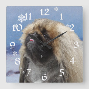 Pekingeserätt Uhr Fyrkantig Klocka