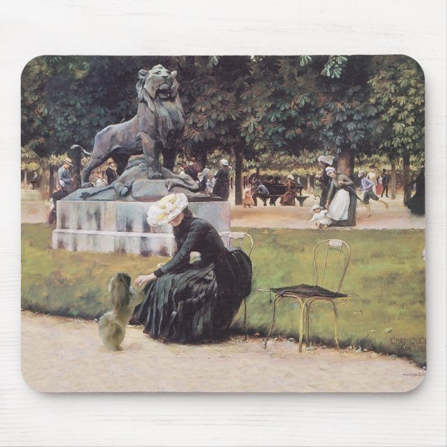 Pekingeserhund i parken musmatta (Framsidan)