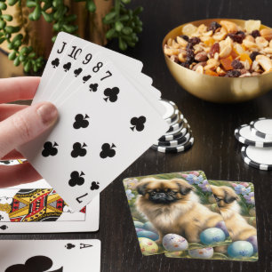 Pekingeserhund med påskägg Semester  Casinokort