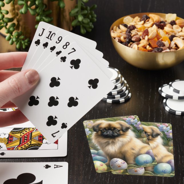 Pekingeserhund med påskägg Semester  Casinokort (På plats)