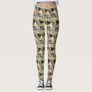 Pekingeserhund med påskägg Semester Leggings