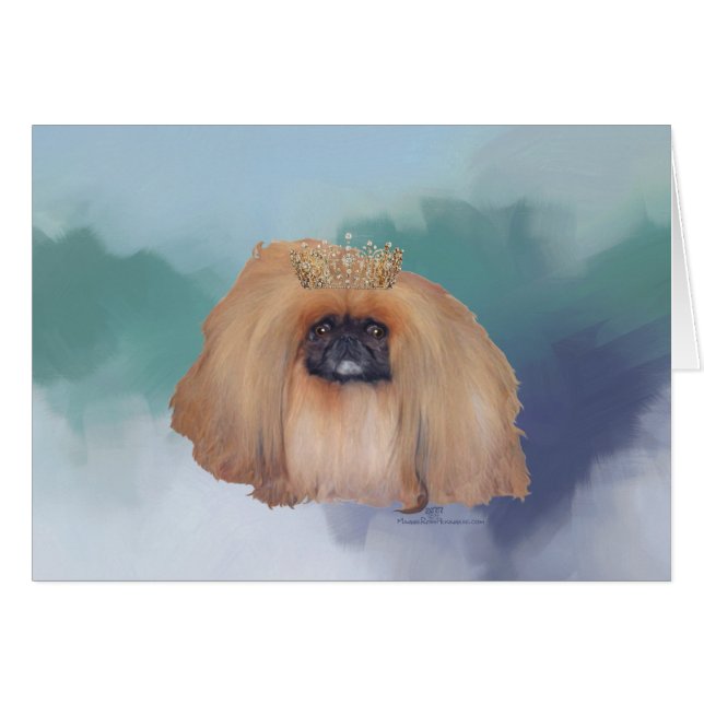 Pekingeserisk Isprinsessa Hälsningskort (Framsidan Horizontal)