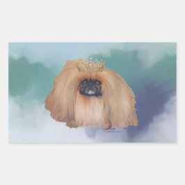 Pekingeserisk isprinsessa rektangulärt klistermärke