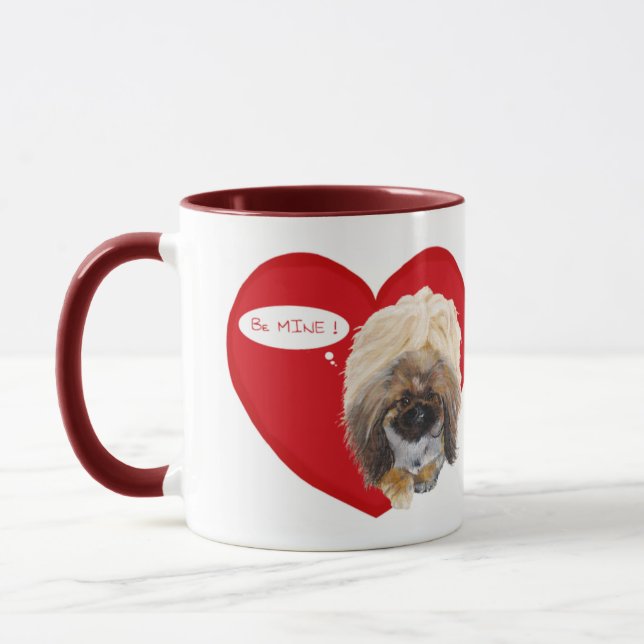 Pekingeseröda hjärtan Mugg (Vänster)