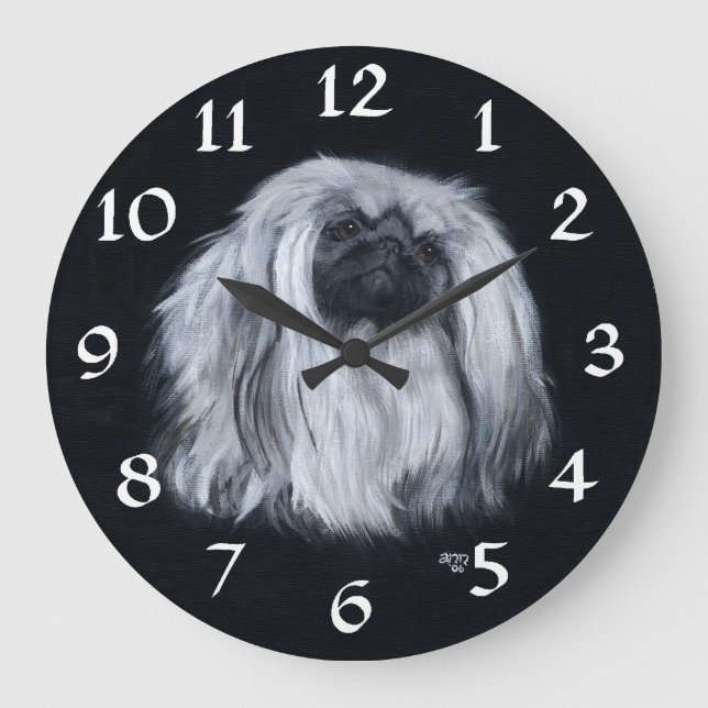 Pekingeserollande ur stor klocka (Framsida)