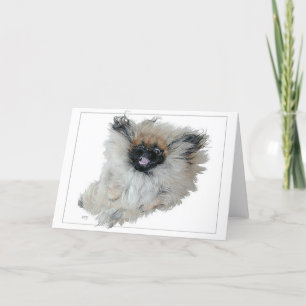 Pekingeserösts gratulationskort kort