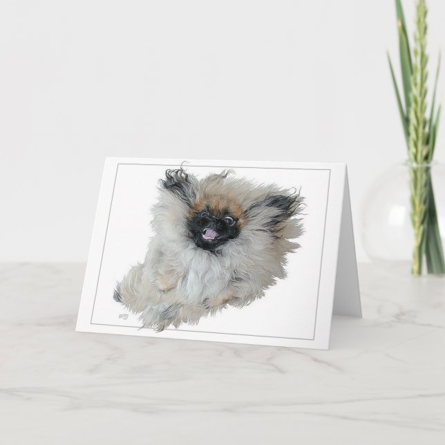 Pekingeserösts gratulationskort kort (Framsida)