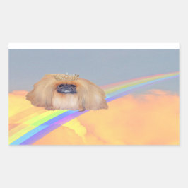 Pekingeserregnbåge Rektangulärt Klistermärke