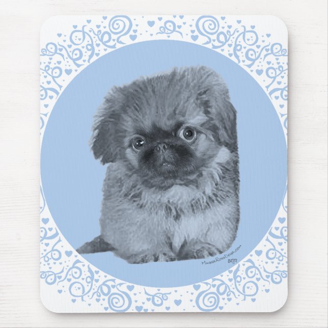Pekingeservalp Blå Musmatta (Framsidan)